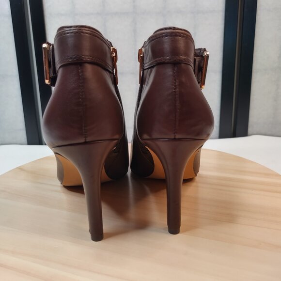 Vince Camuto Chrissa Brown Supple Leather Heeled Ankle Boots Women US 10M - Picture 5 of 16